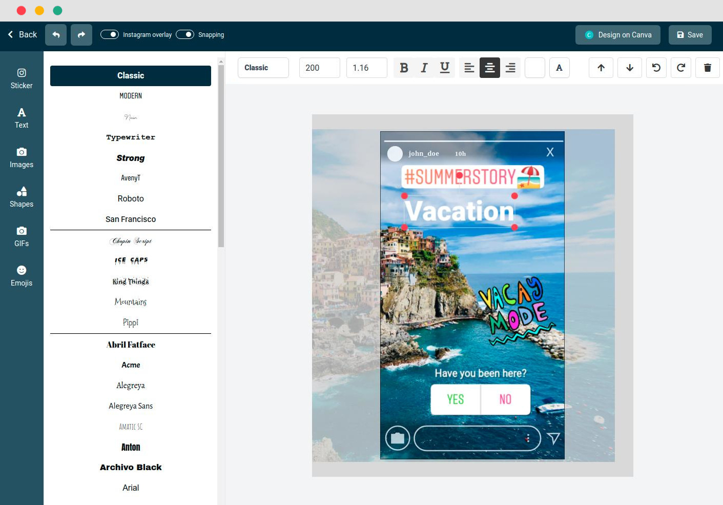 Instagram Story Editor